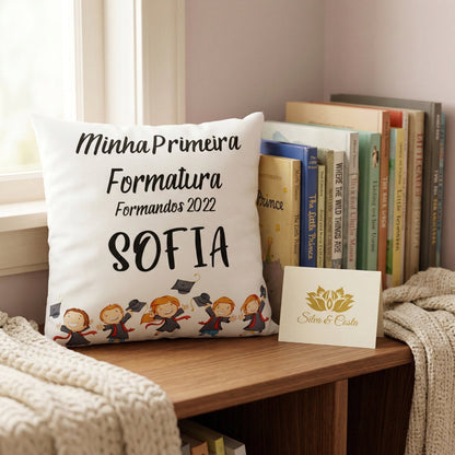 Almofada retangular Personalizada com Nome e Ano — Formatura infantil