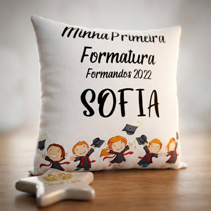 Almofada retangular Personalizada com Nome e Ano — Formatura infantil