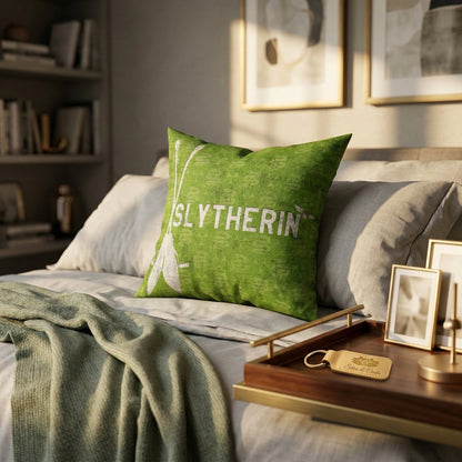 Almofada Personalizada com Nome 40x40 — Presente Harry Potter Slytherin Verde