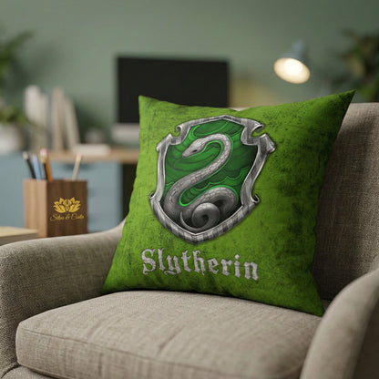 Almofada Personalizada com Nome 40x40 — Presente Harry Potter Slytherin Verde