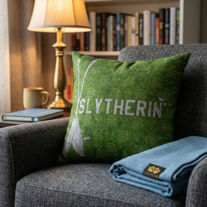 Almofada Personalizada com Nome 40x40 — Presente Harry Potter Slytherin Verde