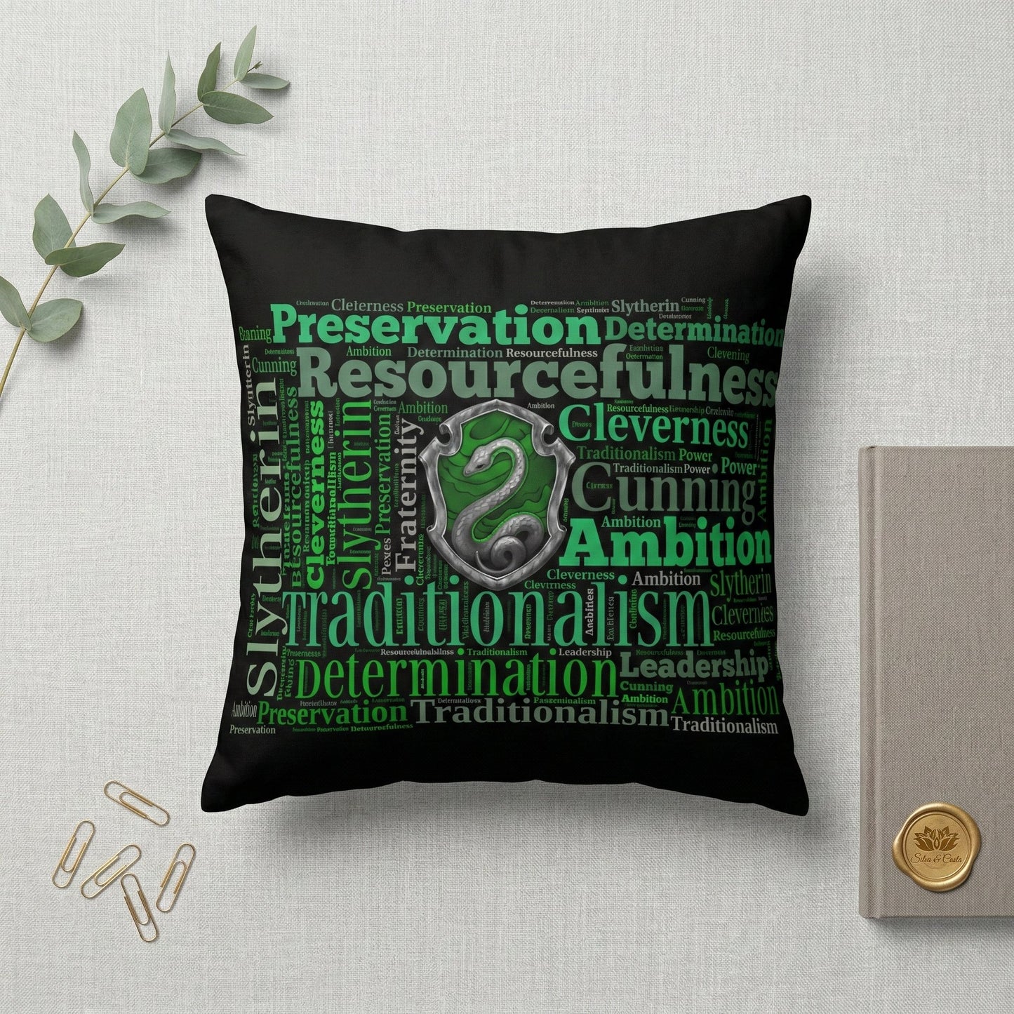 Almofada Personalizada com Nome — Sonserina Harry Potter 40x40 Presente