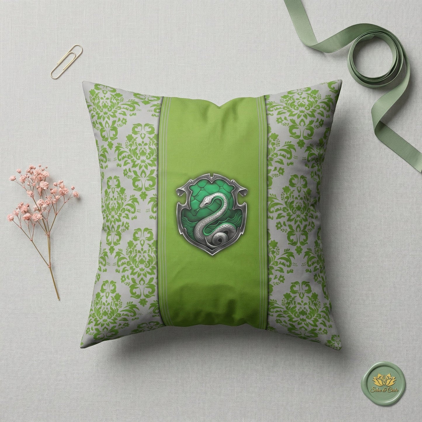 Almofada Personalizada com Nome — Harry Potter Sonserina 40x40 Presente