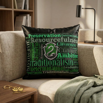 Almofada Personalizada com Nome — Sonserina Harry Potter 40x40 Presente