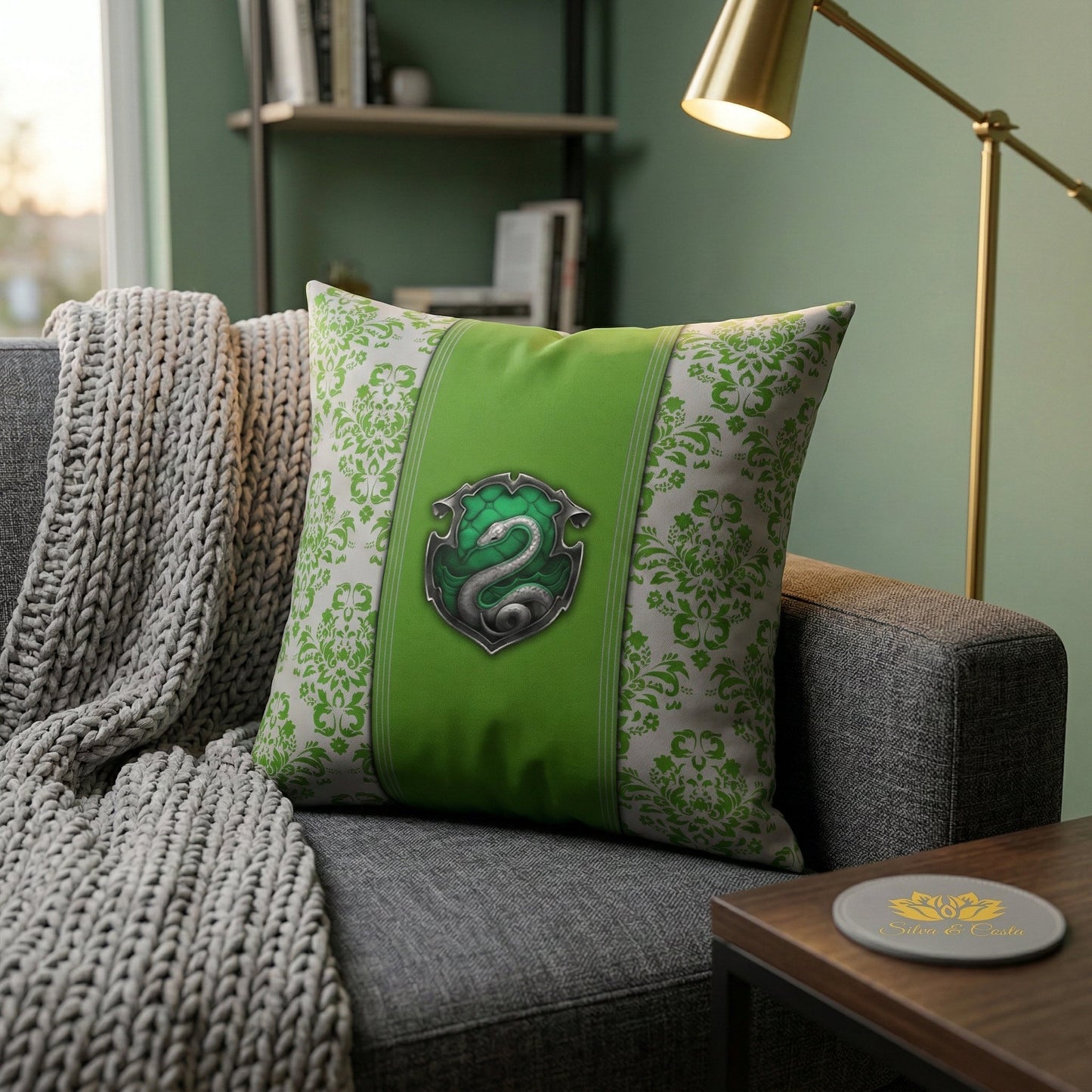 Almofada Personalizada com Nome — Harry Potter Sonserina 40x40 Presente