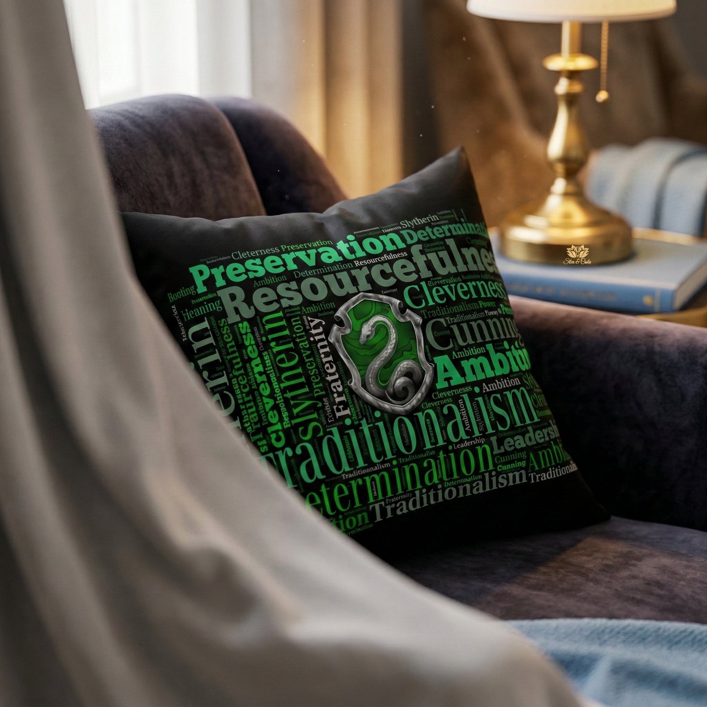 Almofada Personalizada com Nome — Sonserina Harry Potter 40x40 Presente