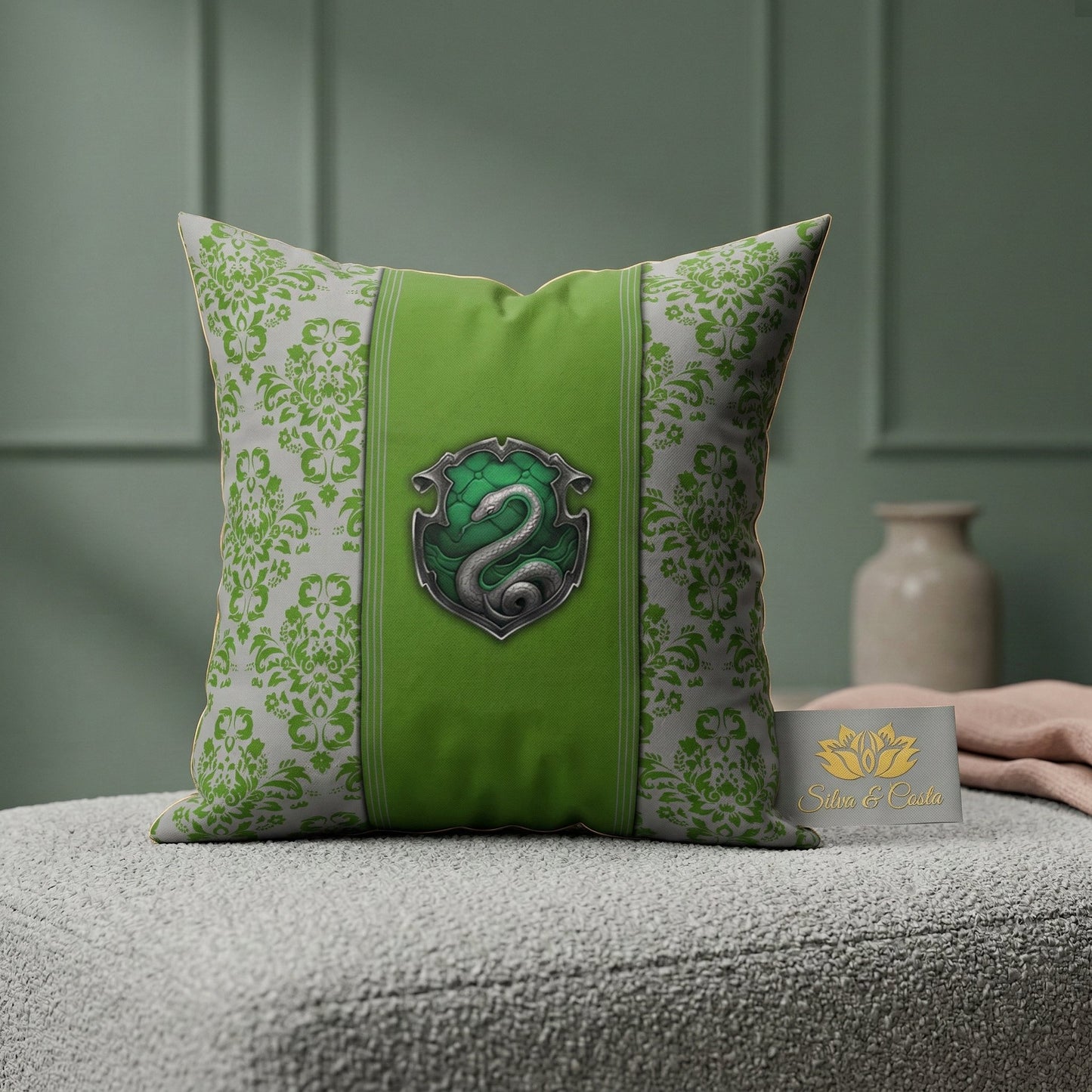 Almofada Personalizada com Nome — Harry Potter Sonserina 40x40 Presente