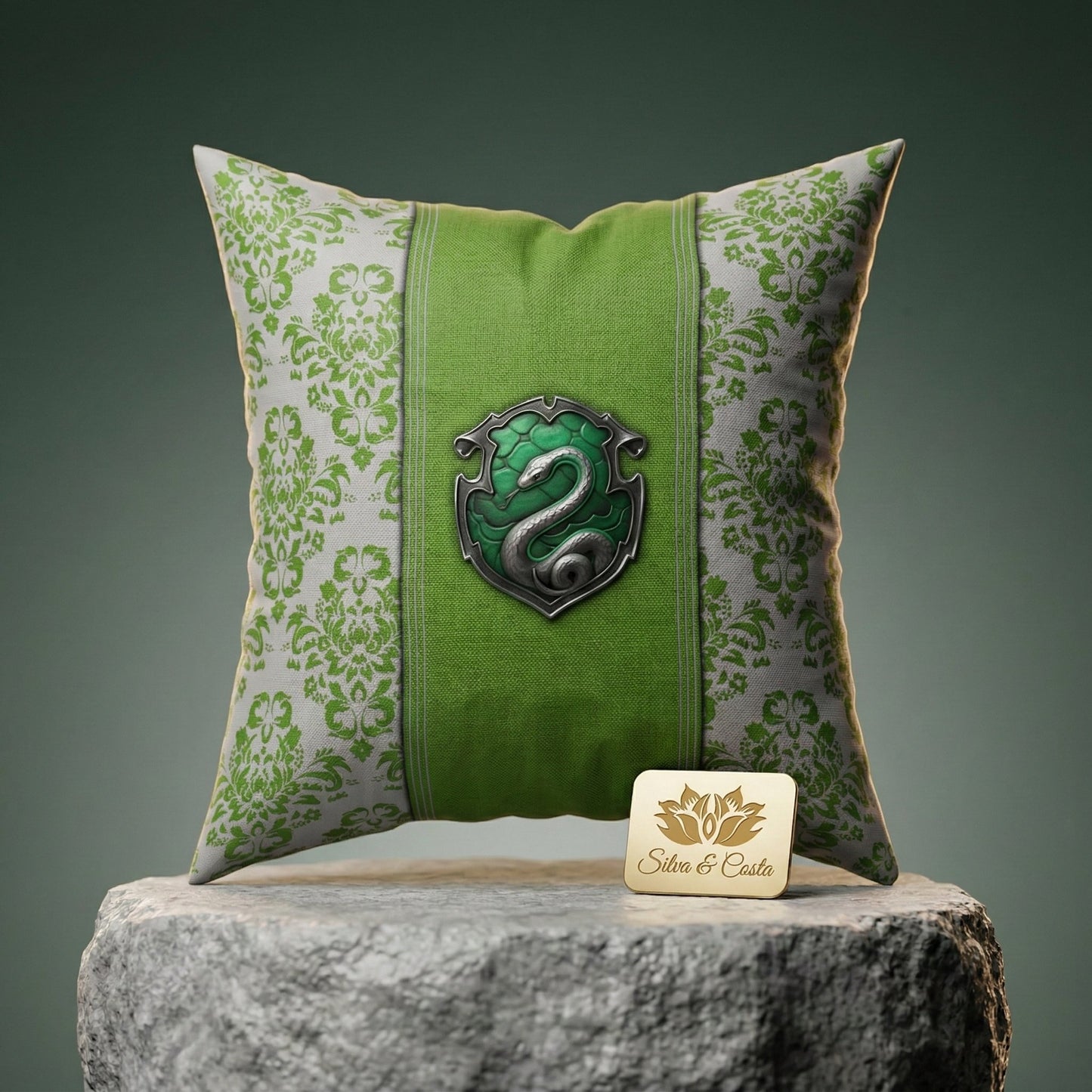 Almofada Personalizada com Nome — Harry Potter Sonserina 40x40 Presente