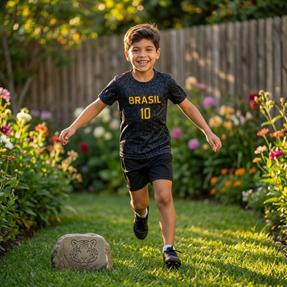 Camiseta Infantil Brasil Personalizada com Nome | Copa 2026