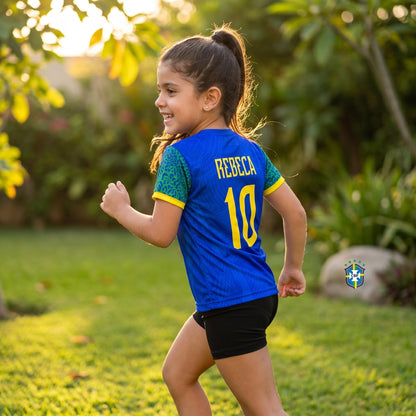 Camiseta Infantil Brasil Personalizada | Com Nome e Número