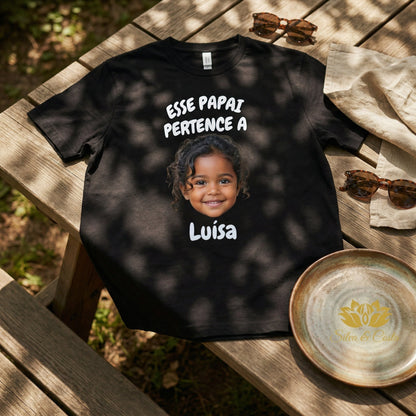 Camiseta Preta Personalizada com Foto | Presente Pais