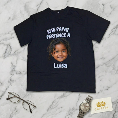 Camiseta Preta Personalizada com Foto | Presente Pais