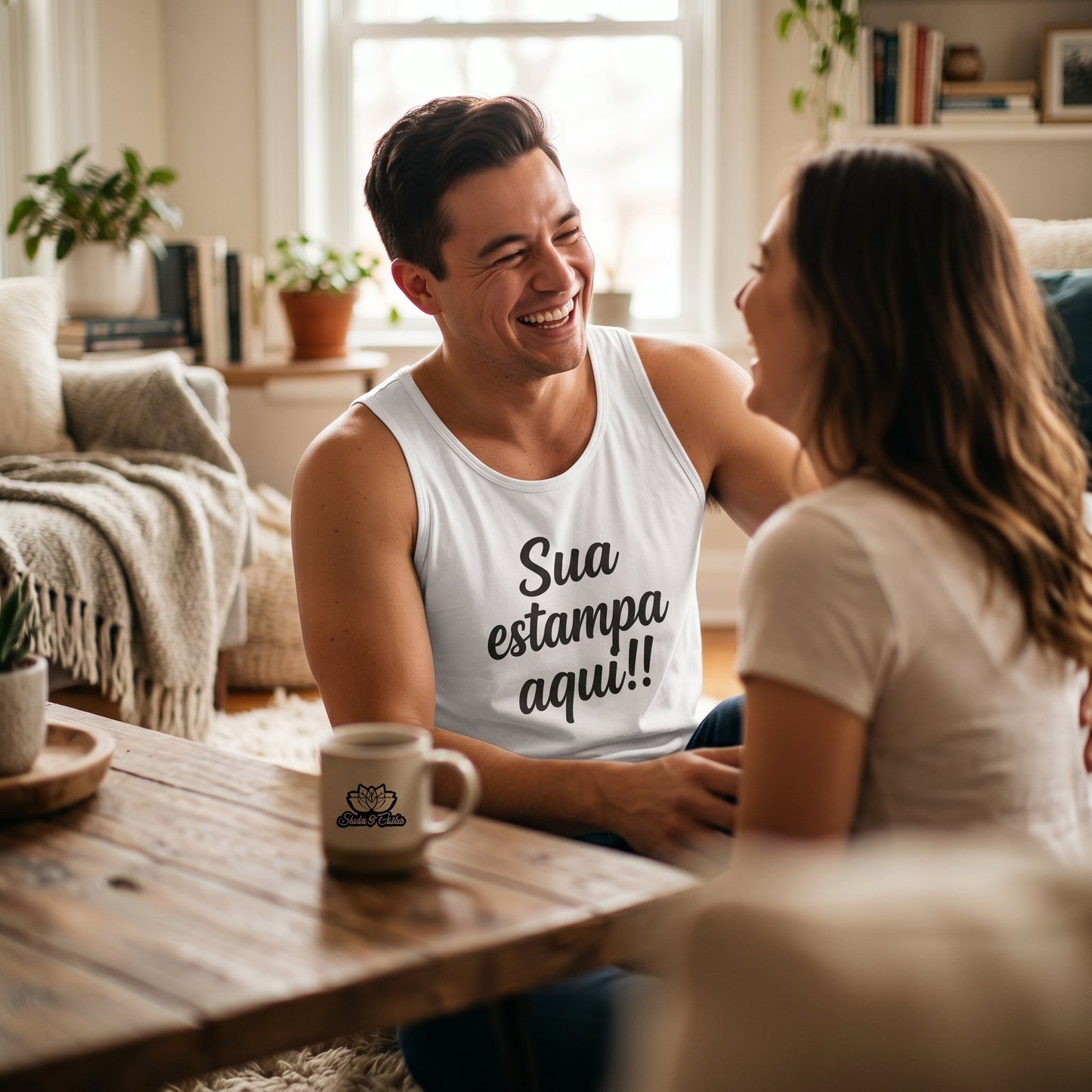 Regata Branca Personalizada c/ Foto | Academia ou Casual
