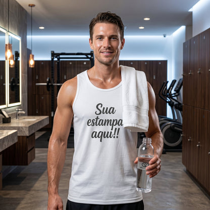 Regata Branca Personalizada c/ Foto | Academia ou Casual
