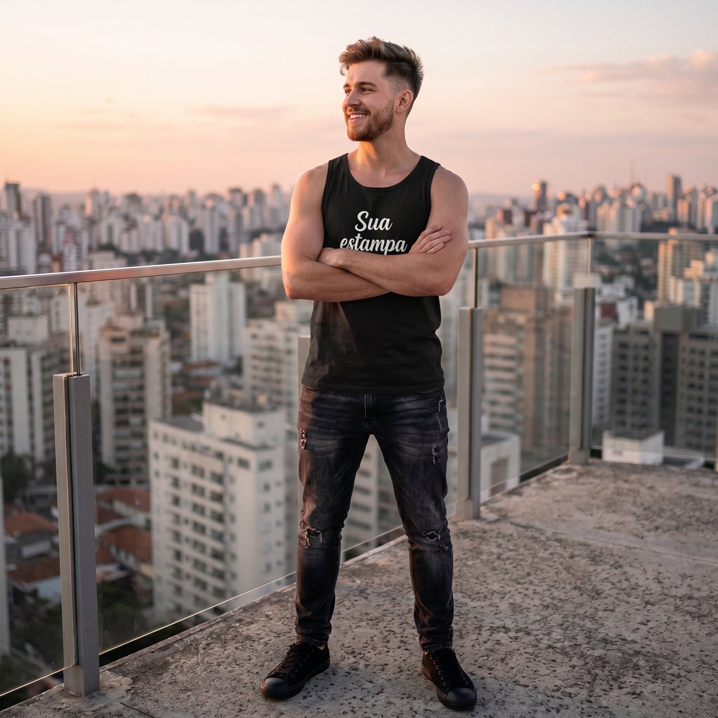 Camiseta Regata Personalizada com Texto | Academia