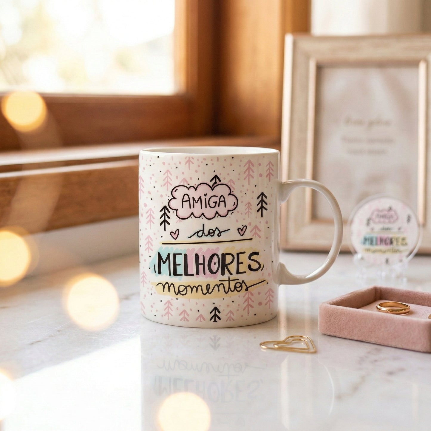Caneca Personalizada Amigas com Foto e Nome — Presente Melhores Amigas