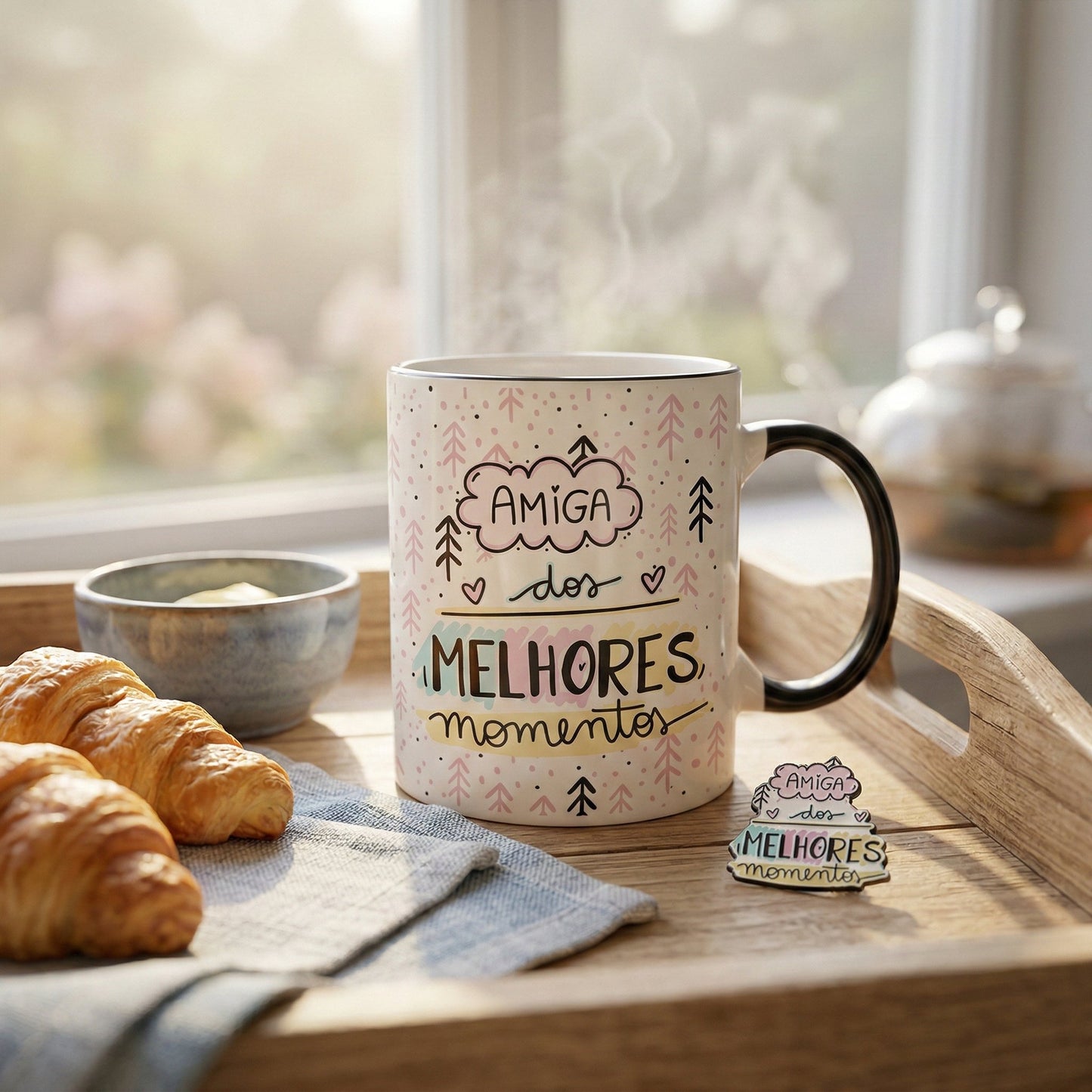 Caneca Personalizada Amigas com Foto e Nome — Presente Melhores Amigas