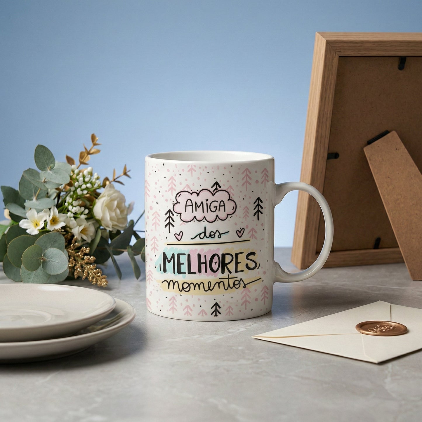 Avaliação de cliente - Caneca Personalizada Amigas com Foto e Frase — Presente Melhores Amigas