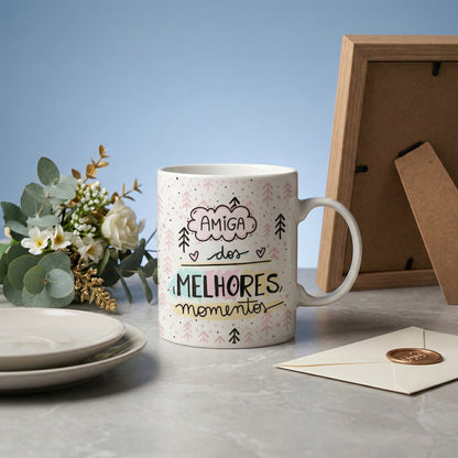 Avaliação de cliente - Caneca Personalizada Amigas com Foto e Frase — Presente Melhores Amigas