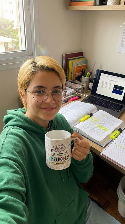 Avaliação de cliente - Caneca Personalizada Amigas com Foto e Frase — Presente Melhores Amigas