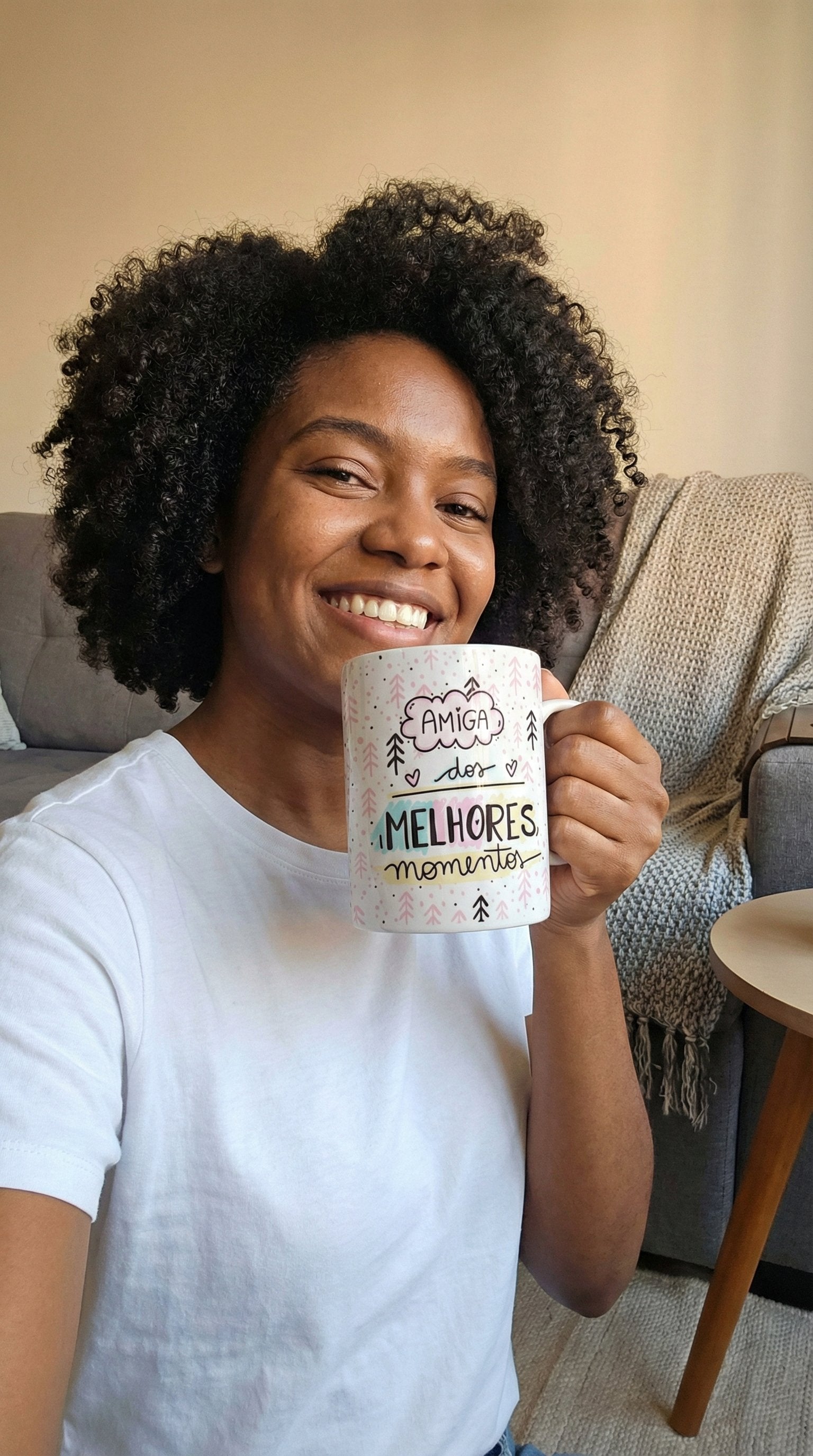 Avaliação de cliente - Caneca Personalizada Amigas com Foto e Frase — Presente Melhores Amigas