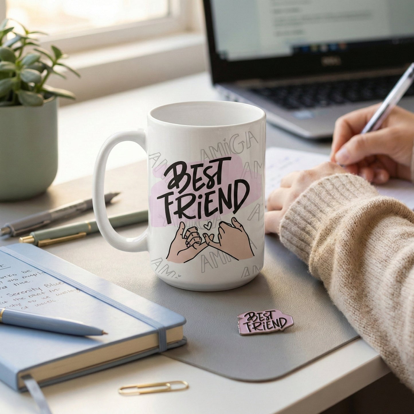 Caneca Personalizada com Foto e Frase — Presente Best Friend Amiga