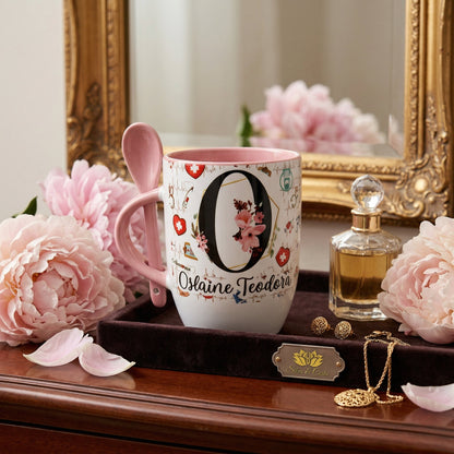 Caneca Cônica com Colher Personalizada | Presente com Nome