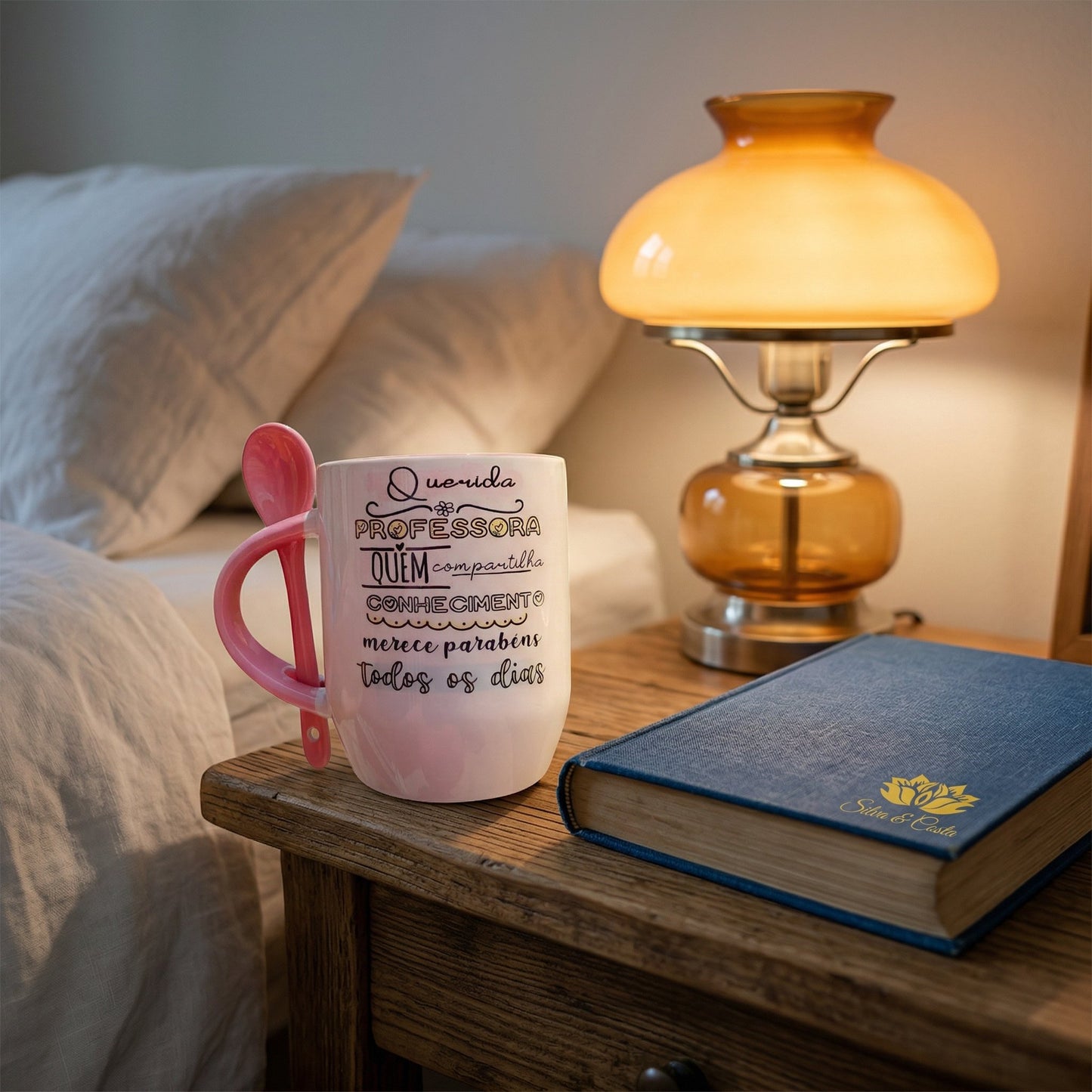 Caneca Cônica com Colher Personalizada | Presente para Professores