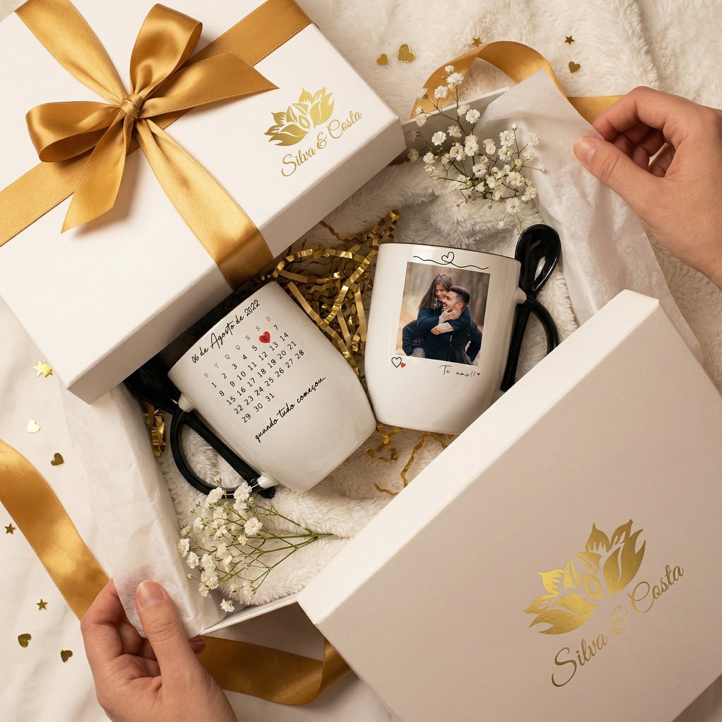 Caneca Cônica com Colher Personalizada com Foto | Presente Criativo