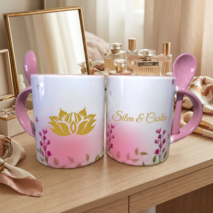 Caneca Cônica com Colher Personalizada | Presente com Nome