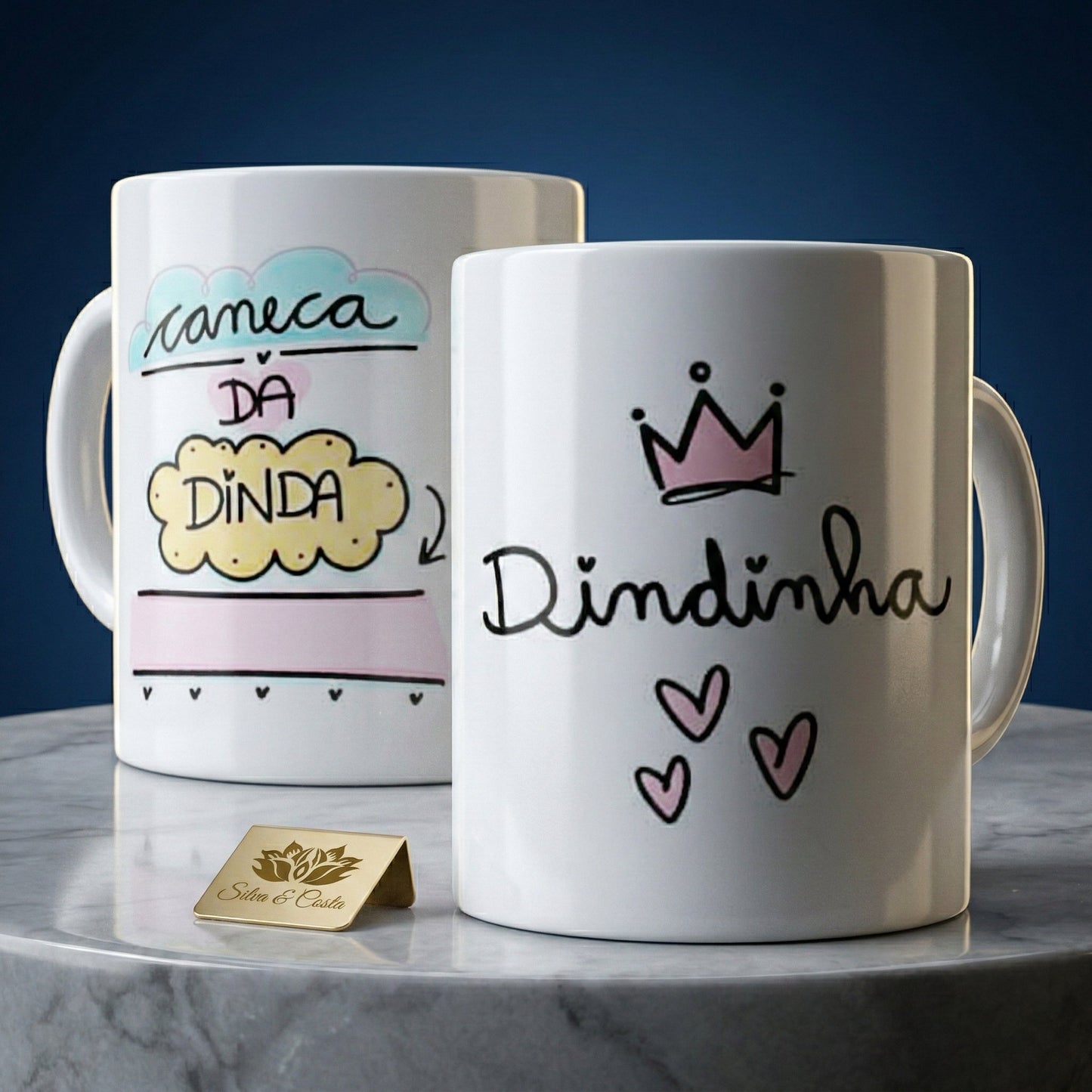 Caneca Personalizada com Foto e Nome — Presente para Dinda Dindinha