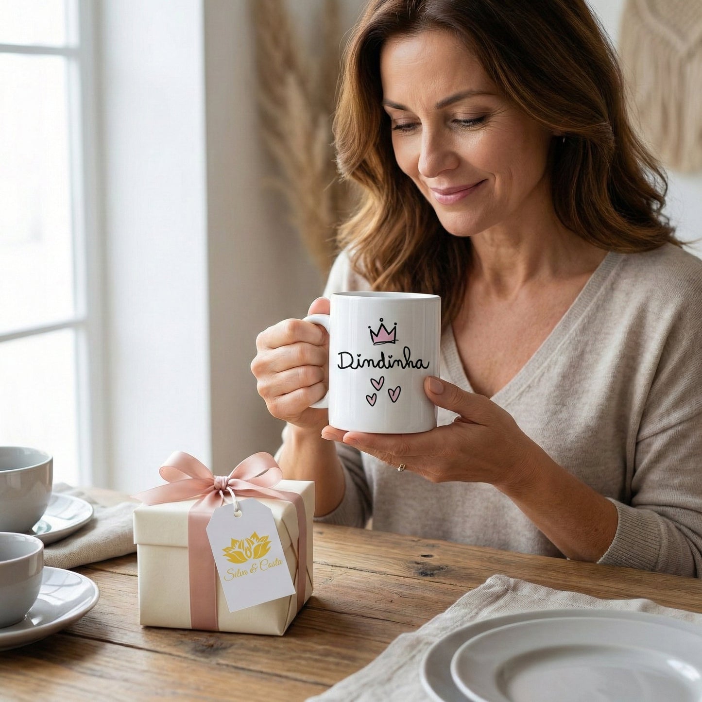 Caneca Personalizada com Foto e Nome — Presente para Dinda Dindinha