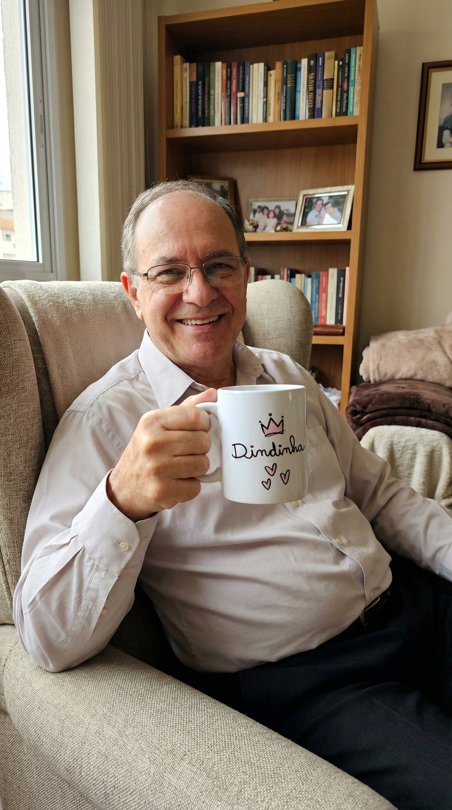 Avaliação de cliente - Caneca Personalizada com Foto e Nome — Presente para Dinda Dindinha