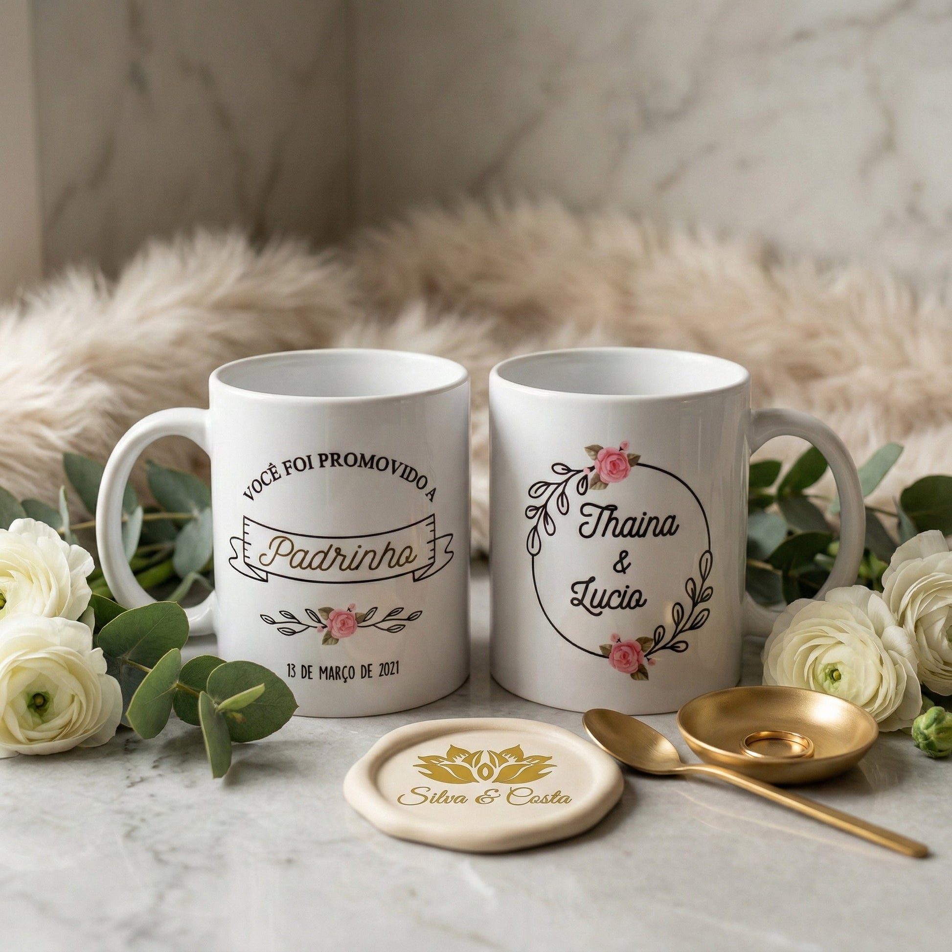 Avaliação de cliente - Caneca Personalizada Dupla Coração com Foto — Presente Romântico Casal