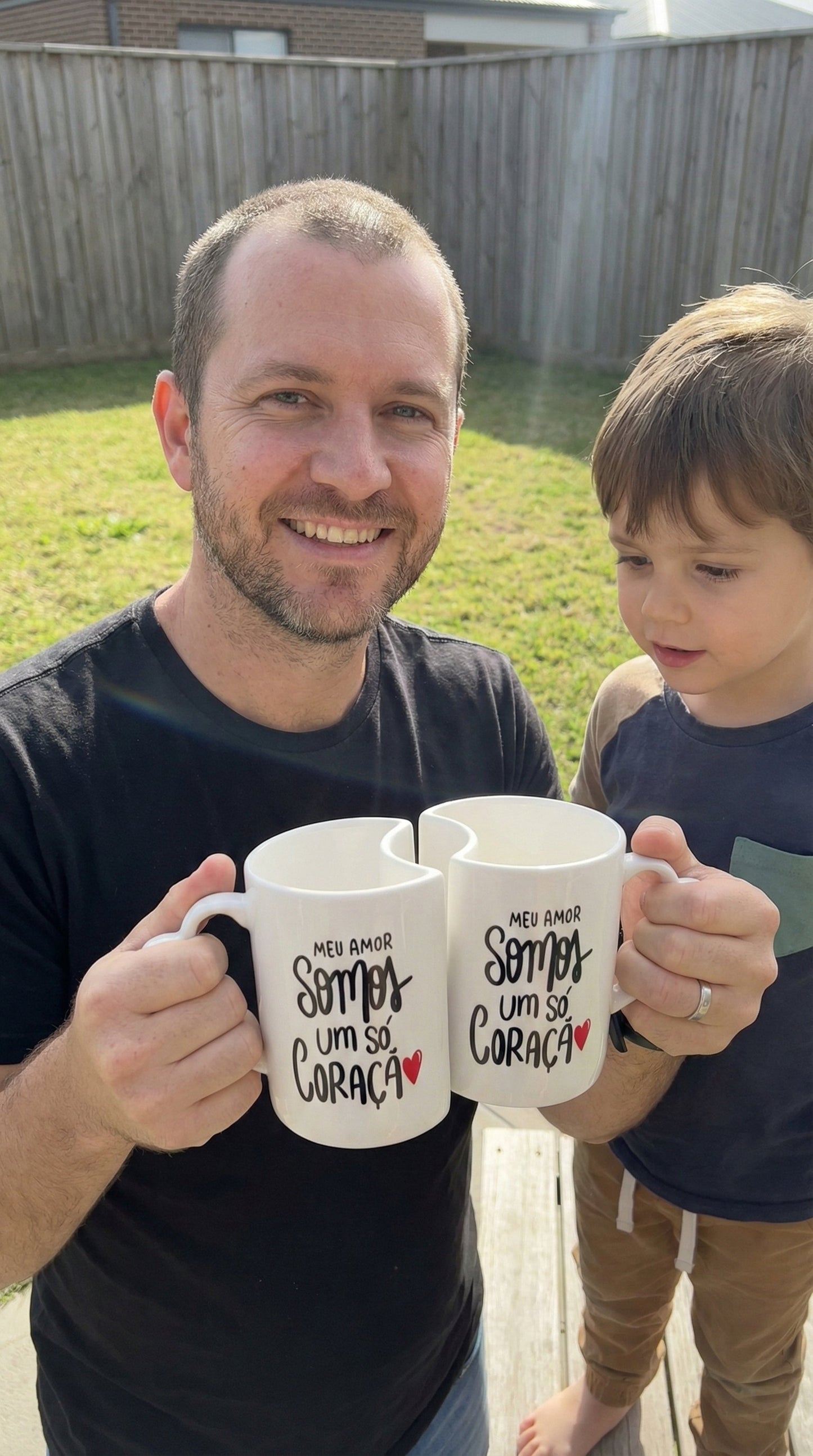 Avaliação de cliente - Caneca Personalizada com Foto Dupla Coração — Presente Romântico Casal