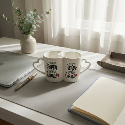 Avaliação de cliente - Caneca Personalizada com Foto Dupla Coração — Presente Romântico Casal