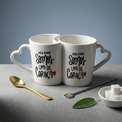Avaliação de cliente - Caneca Personalizada com Foto Dupla Coração — Presente Romântico Casal