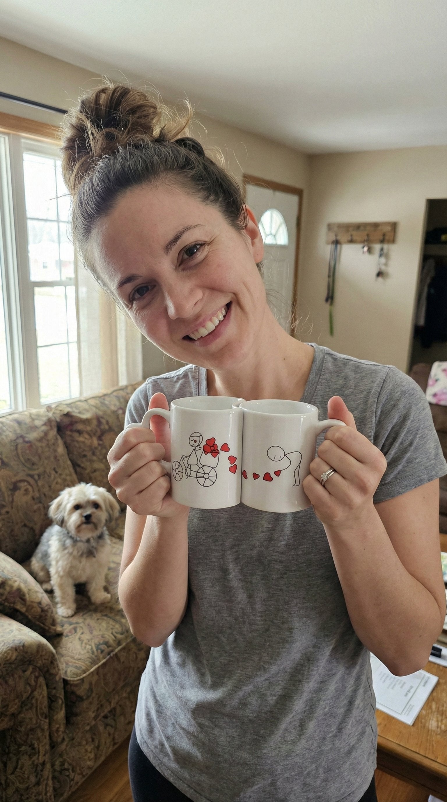 Avaliação de cliente - Caneca Personalizada com Foto Duplo Coração — Presente Romântico Casal