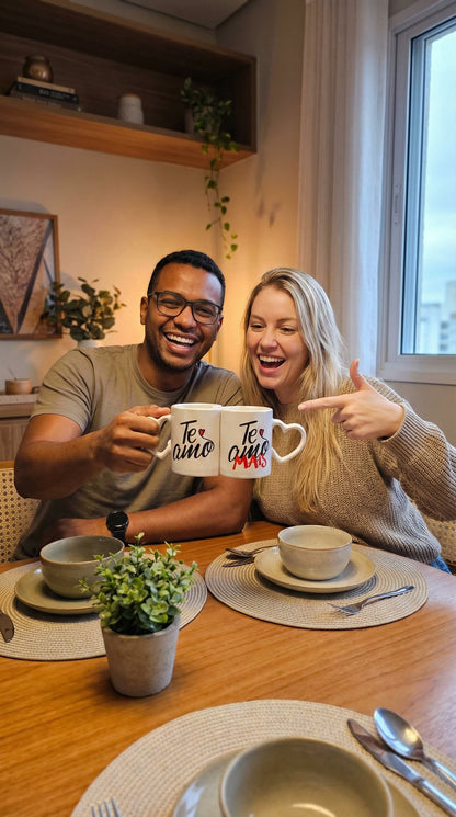 Avaliação de cliente - Caneca Personalizada com Foto Duplo Coração — Presente Romântico Casal