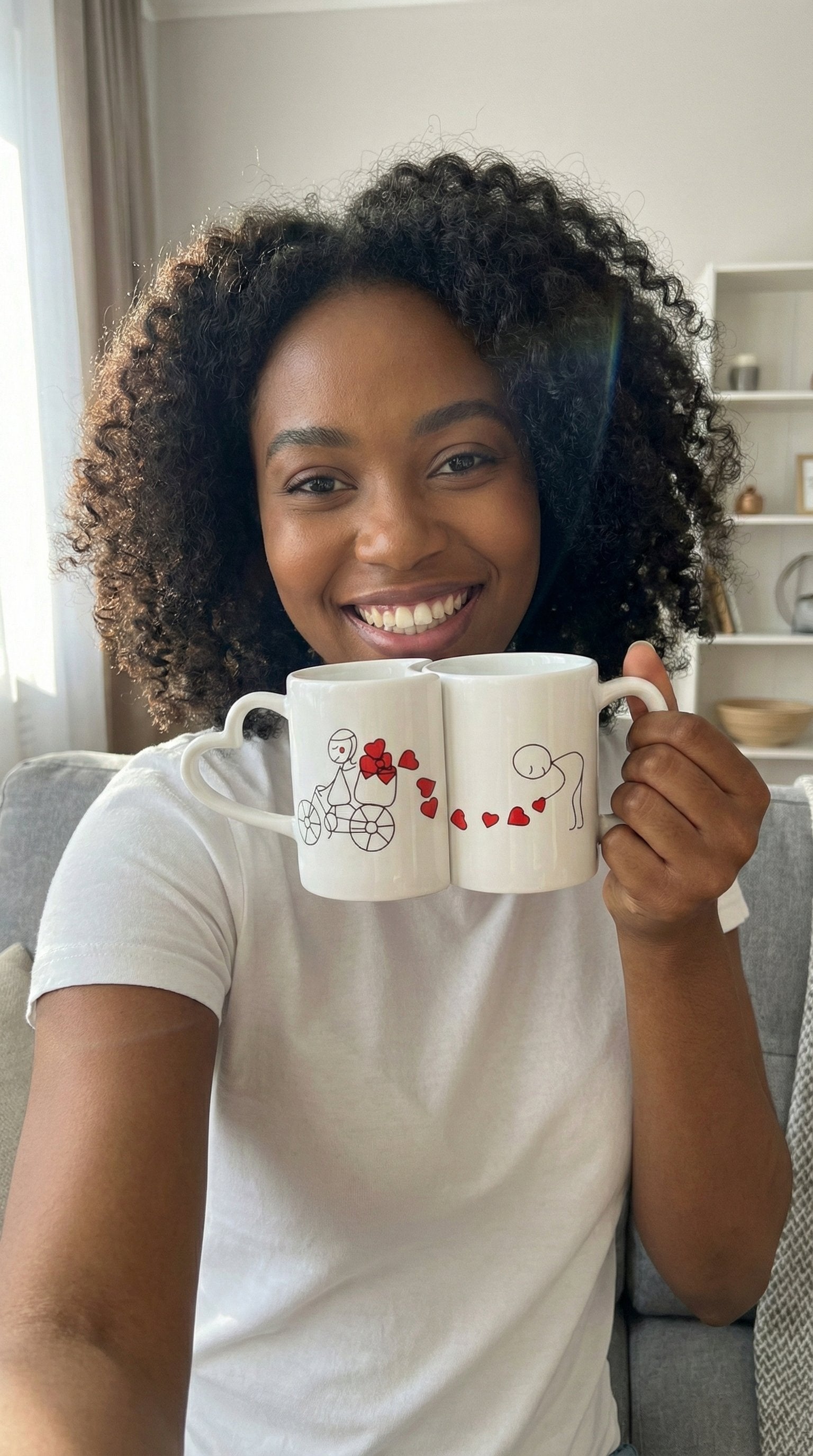 Avaliação de cliente - Caneca Personalizada com Foto Duplo Coração — Presente Romântico Casal