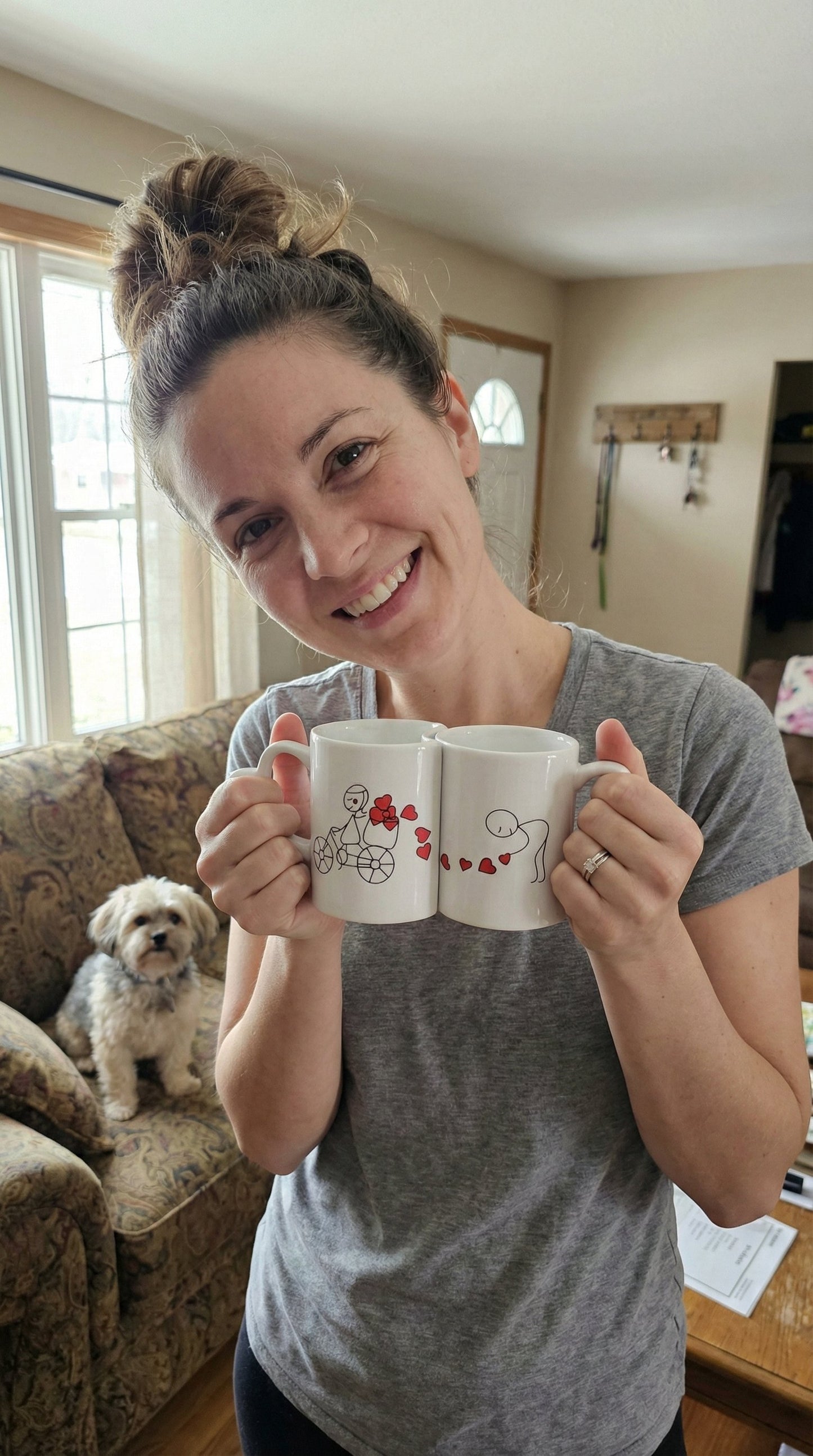 Avaliação de cliente - Caneca Personalizada com Foto Duplo Coração — Presente Romântico Casal