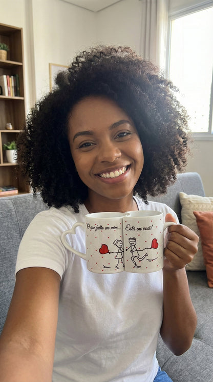 Avaliação de cliente - Caneca Personalizada com Foto Duplo Coração — Presente Romântico Casal
