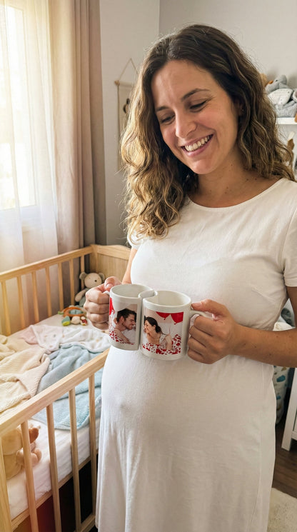 Avaliação de cliente - Caneca Personalizada com Foto Duplo Coração — Presente Romântico Casal