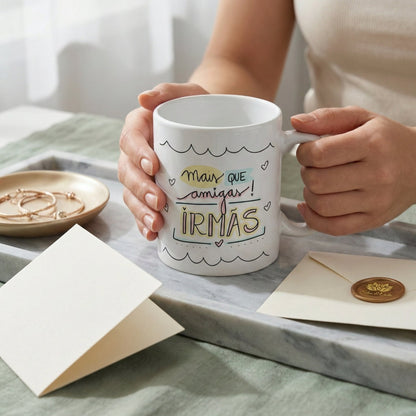 Caneca Personalizada com Frase — Presente para Amiga Irmã