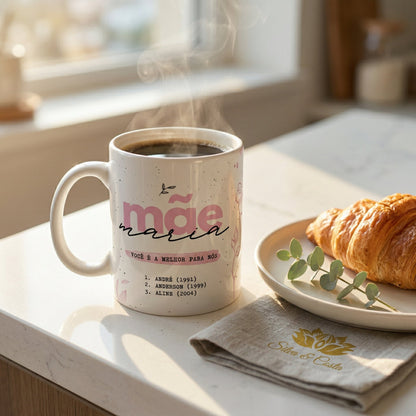 Caneca Personalizada com Foto e Nome | Presente Mãe