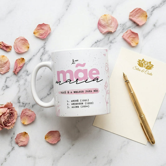 Caneca Personalizada com Foto e Nome | Presente Mãe