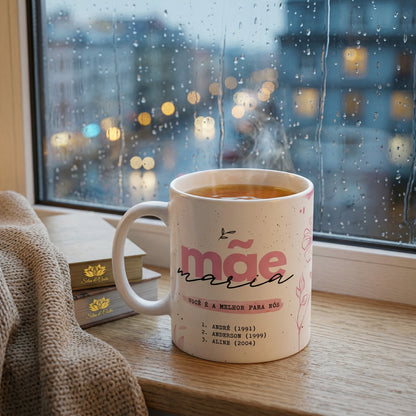 Caneca Personalizada com Foto e Nome | Presente Mãe