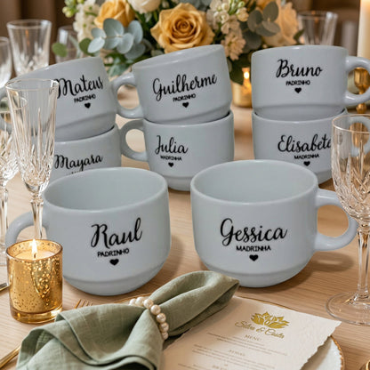 Caneca Personalizada com Foto e Nome | Padrinhos de Casamento