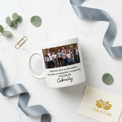 Caneca Porcelana Personalizada com Foto | Aniversário