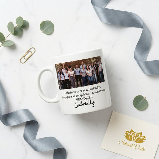 Caneca Porcelana Personalizada com Foto | Aniversário